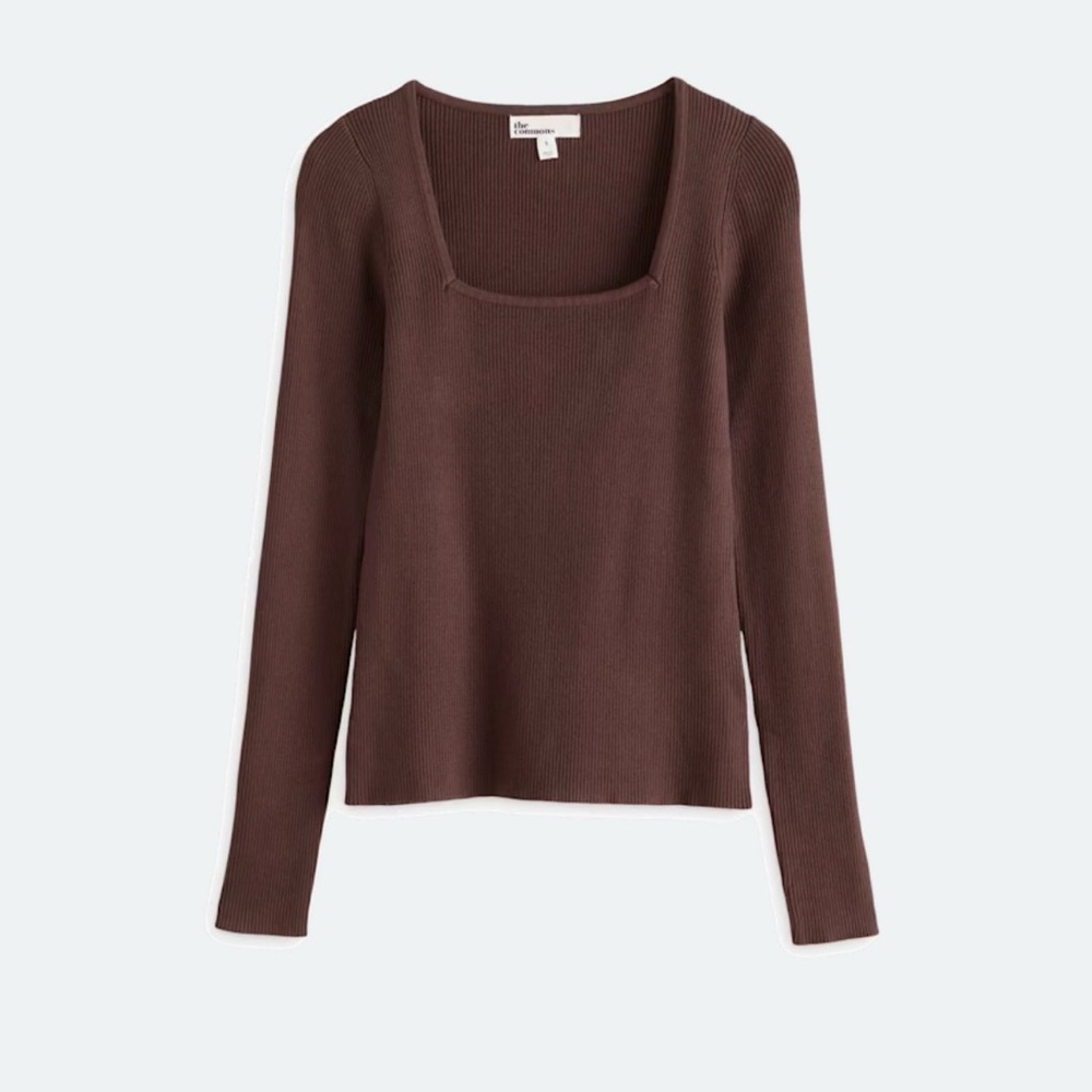 Montgomery Post Brown Square Neck Sweater | Size L - Picture 2 of 4